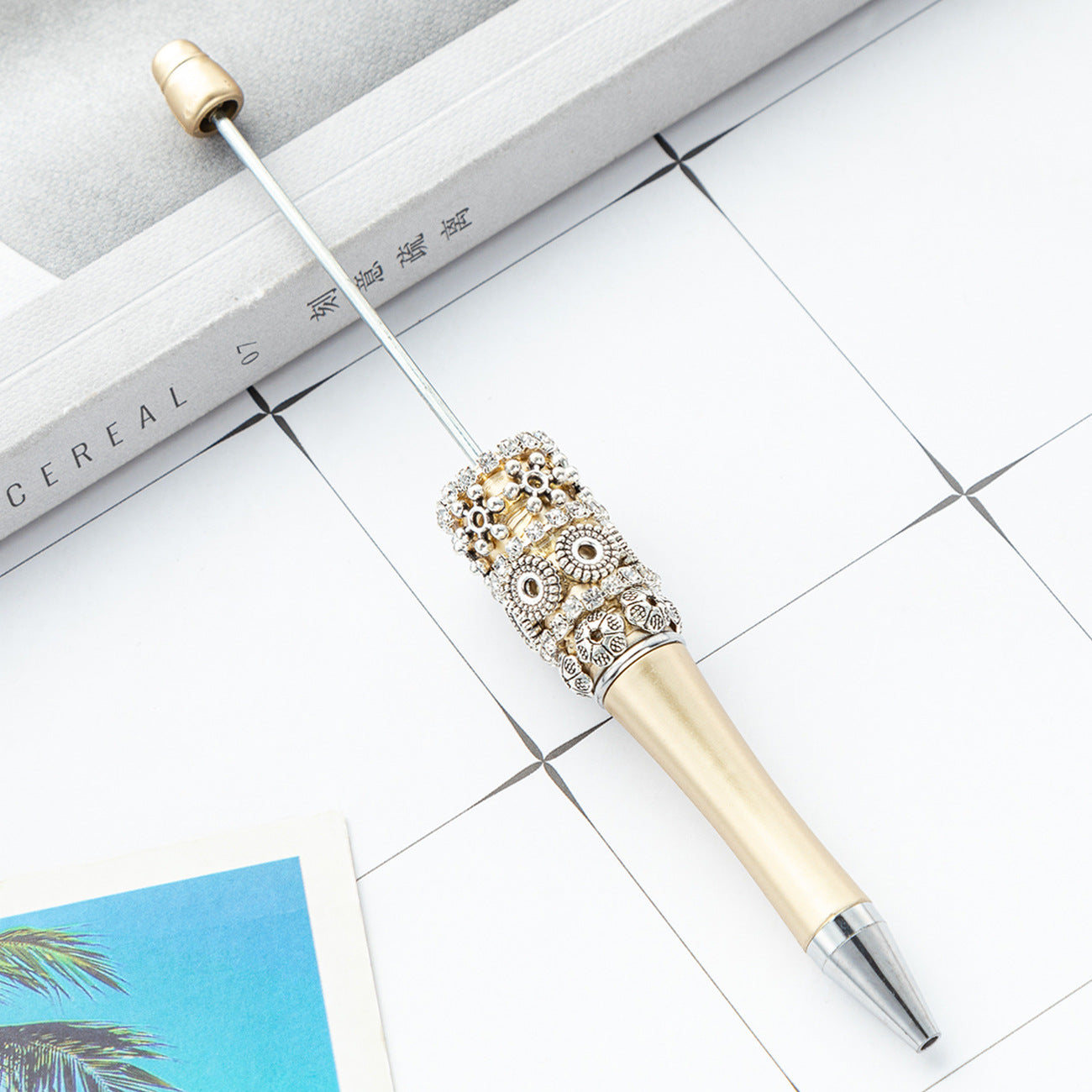 Wholesale Beadable Pen Bohemian Rhinestone Flower Patch DIY Pens